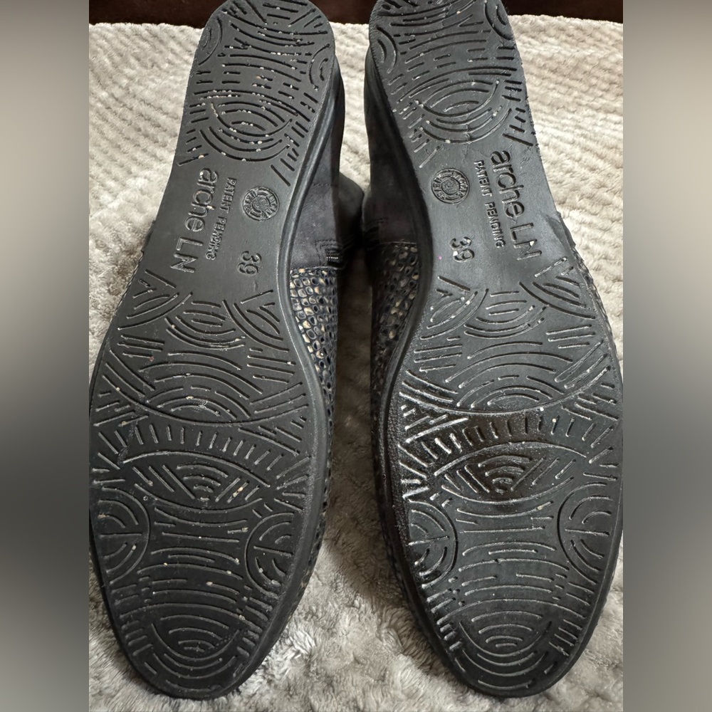 Arche Ninote ankle boot 39 (8) shoes Baryky bootie neutral gray embossed leather - Picture 4 of 8